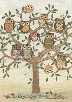 Felicitare - Owl Family Tree - Veritas