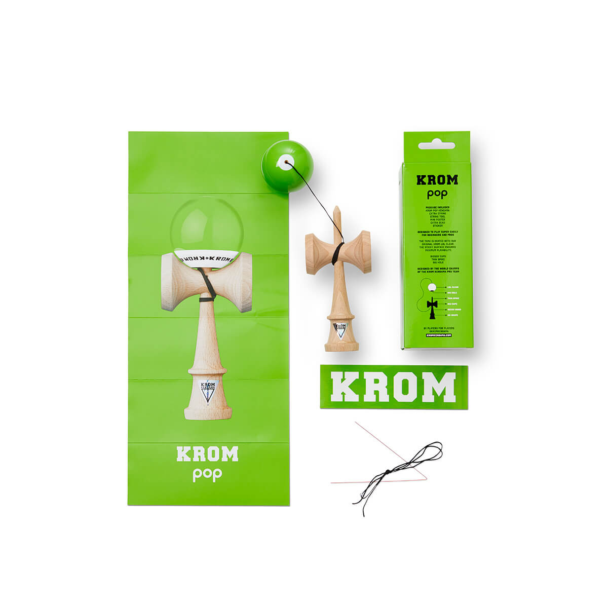 Jucarie de indemanare - Kendama Krom Pop - Lime Green - Krom