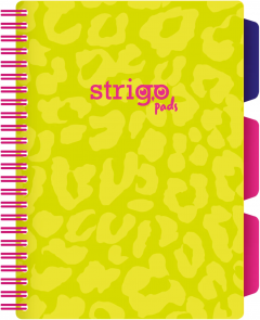 Caiet cu spirala si separatoare - Pads Project Book, Verde Neon, A5, Matematica