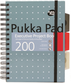 Caiet cu spirala si separatoare - Pukka Pads Executive Metallic Project - A5 Dictando