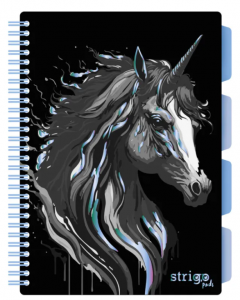 Caiet dictando cu spirala si separatoare B5 - Strigo Pads Project Book Unircorn