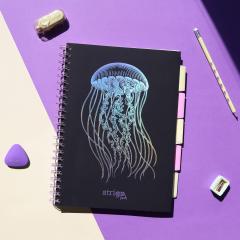 Caiet matematica cu spirala si separatoare A4 - Strigo Pads Project Book Meduza