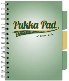 Caiet - Pukka Pad Project Book - Matematica A5, spirala si separatoare - Verde