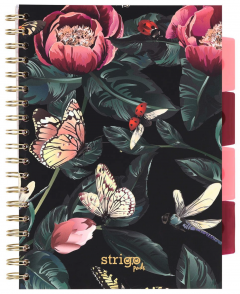 Caiet matematica cu spirala si separatoare B5 (100 file) - Strigo Pads Project Book (Flori)