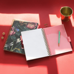 Caiet matematica cu spirala si separatoare B5 (100 file) - Strigo Pads Project Book (Flori)