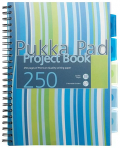 Caiet - Strigo Pads - Project Book Stripes - Dictando A4, cu spirala si separatoare - Albastru
