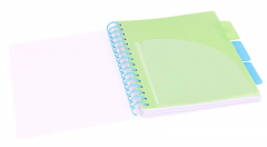 Caiet matematica cu spirala si separatoare A5 (100 file) - Strigo Pads Project Book (Galben Neon)