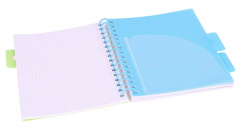 Caiet matematica cu spirala si separatoare A5 (100 file) - Strigo Pads Project Book (Galben Neon)