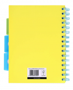 Caiet matematica cu spirala si separatoare A5 (100 file) - Strigo Pads Project Book (Galben Neon)