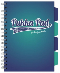 Caiet matematica cu spirala si separatoare B5 (100 file) - Pukka Pad Project Book (Albastru/Verde)