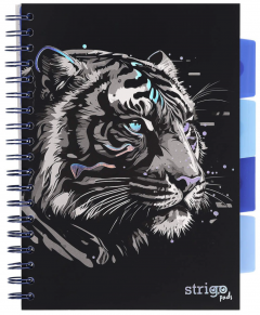 Caiet matematica cu spirala si separatoare B5 (100 file) - Strigo Pads Project Book (Tigru)