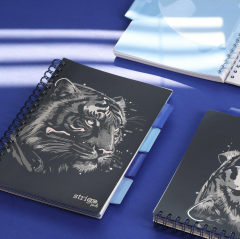 Caiet matematica cu spirala si separatoare B5 (100 file) - Strigo Pads Project Book (Tigru)