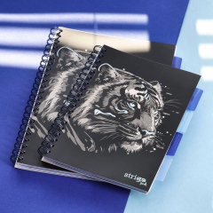 Caiet matematica cu spirala si separatoare B5 (100 file) - Strigo Pads Project Book (Tigru)