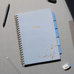 Caiet - Strigo Pads - Project Book Marmorat - Matematica A4, cu spirala si separatoare - Mov