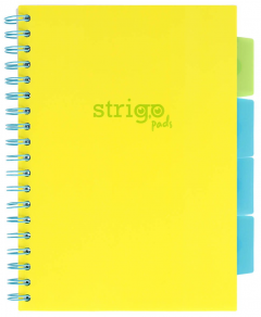 Caiet - Strigo Pads - Project Book Neon - Matematica B5, cu spirala si separatoare - Galben