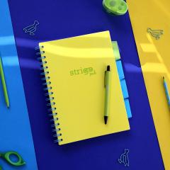 Caiet - Strigo Pads - Project Book Neon - Matematica B5, cu spirala si separatoare - Galben