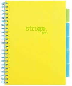 Caiet - Strigo Pads - Project Book Neon - Dictando A4, cu spirala si separatoare - Galben