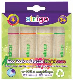 Set 4 evidentiatoare - Strigo Eco-Friendly - Roz, portocaliu, galben, verde