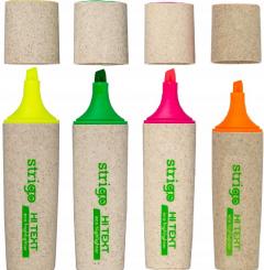 Set 4 evidentiatoare - Strigo Eco-Friendly - Roz, portocaliu, galben, verde