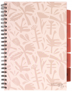 Caiet matematica cu spirala si separatoare A4 (100 file) - Strigo Pads Project Book (Floral)