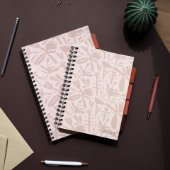 Caiet matematica cu spirala si separatoare A4 (100 file) - Strigo Pads Project Book (Floral)