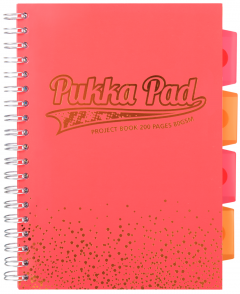 Caiet matematica cu spirala si separatoare B5 (100 file) - Pukka Pad Project Book (Coral)
