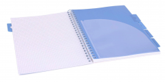 Caiet matematica cu spirala si separatoare A4 (100 file) - Strigo Pads Project Book (Albastru)