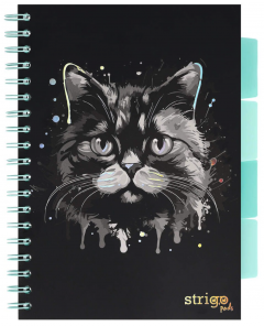 Caiet dictando cu spirala si separatoare B5 (100 file) - Strigo Pads Project Book (Pisica)