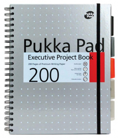 Caiet - Pukka Pad Metalic Executive Project - Dictando A4 - Silver