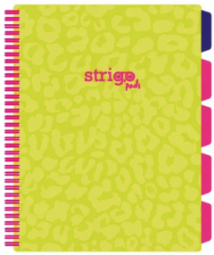 Caiet matematica cu spirala si separatoare A4 (100 file) - Strigo Pads Project Book (Neon)
