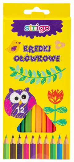 Set 12 creioane colorate - Strigo, triunghiulare
