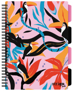 Caiet matematica cu spirala si separatoare B5 (100 file) - Strigo Pads Project Book (Jungle)