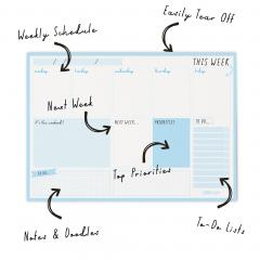 Planificator - Pukka Pad - Sky Blue, nedatat, saptamanal, 29.5x21cm