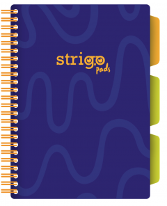 Caiet dictando cu spirala si separatoare A5 (100 file) - Strigo Pads Project Book (Albastru Neon)