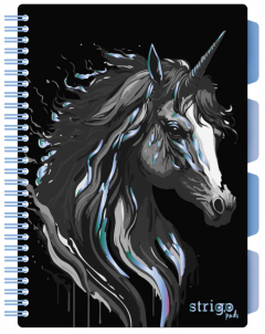 Caiet matematica cu spirala si separatoare B5 (100 file) - Strigo Pads Project Book (Unicorn)