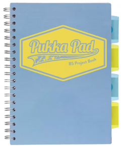 Caiet matematica cu spirala si separatoare B5 (100 file) - Pukka Pad Project Book (Albastru pastel)