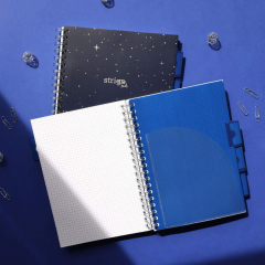 Caiet matematica cu spirala si separatoare A4 - Strigo Pads Project Book (Sky)