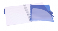 Caiet matematica cu spirala si separatoare A4 - Strigo Pads Project Book (Sky)