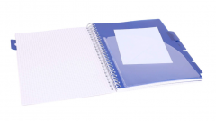 Caiet matematica cu spirala si separatoare A4 - Strigo Pads Project Book (Sky)
