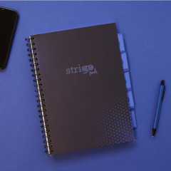 Caiet matematica cu spirala si separatoare A4 - Strigo Pads Project Book (Albastru)