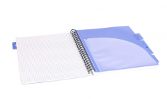 Caiet matematica cu spirala si separatoare A4 - Strigo Pads Project Book (Albastru)