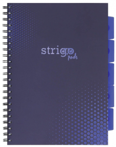Caiet matematica cu spirala si separatoare A4 - Strigo Pads Project Book (Albastru)