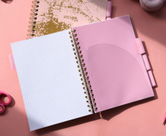 Caiet matematica cu spirala si separatoare B5 - Strigo Pads Project Book (Marmorat)