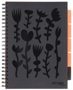 Caiet matematica cu spirala si separatoare A4 (100 file) - Strigo Pads Project Book (Floral)