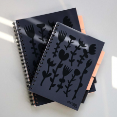 Caiet matematica cu spirala si separatoare A4 (100 file) - Strigo Pads Project Book (Floral)