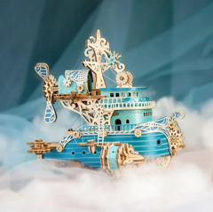 Puzzle 3D 102 piese - Corabia Viselor (albastru)