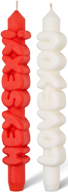 Set 2 lumanari 3D Taper - Hey Sexy! & Love You