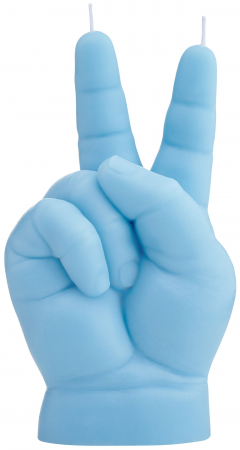 Lumanare Baby Hand Gesture Peace - Albastru