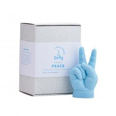 Lumanare Baby Hand Gesture Peace - Albastru
