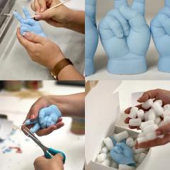 Lumanare Baby Hand Gesture Peace - Albastru